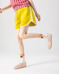 3-팩 여성용 면 크루 양말 최고급 귀여운 캐주얼