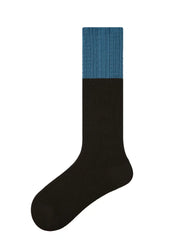 여성 크루 양말 컬러블록 니트 코튼 캐주얼 통기성 양말