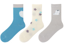 여성 크루 양말 푹신한 강아지 시리즈 면 귀여운 자수 캐주얼 양말