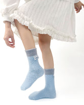 여성 크루 양말 아이스크림 플리스 시리즈 따뜻하고 폭신폭신하며 포근한 실내용 착용