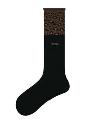 女款中筒襪子豹紋堆堆襪子時尚舒適休閒