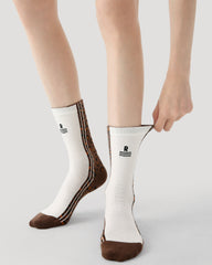 レオパード柄トレンディコットンカジュアルストリートスタイルのレディースクルーソックス