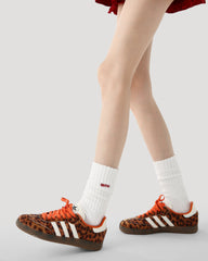 여성 크루 양말 심플 자수 캐주얼 면 편안한 양말