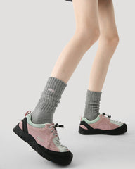 여성 크루 양말 심플 자수 캐주얼 면 편안한 양말