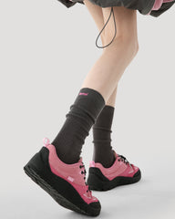 여성 크루 양말 심플 레터 자수 면 캐주얼 양말