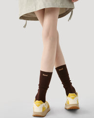 여성 크루 양말 심플 레터 자수 면 캐주얼 양말