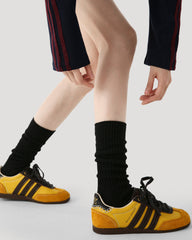 여성 크루 양말 솔리드 색상 면 캐주얼 통기성 양말