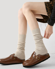 여성 크루 양말 솔리드 색상 면 캐주얼 통기성 양말