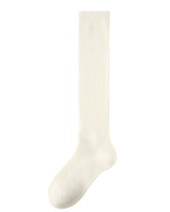 女款中筒襪子素色堆堆棉質休閒舒適襪子