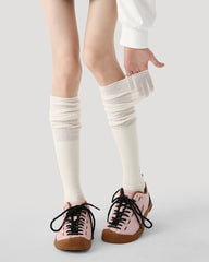 여성 크루 양말 솔리드 색상 루즈 삭스 부드럽고 포근한 두꺼운 따뜻함