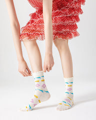 3パック スイートベリーシリーズ レディース キュート カジュアル クルー コットン ソックス