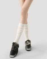 여성용 솔리드 색상 스택드 니 하이 양말 부드럽고 따뜻하며 편안함