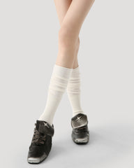 여성용 솔리드 색상 스택드 니 하이 양말 부드럽고 따뜻하며 편안함