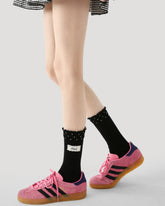 レディース スター柄クルーソックス 柔らかく快適で通気性抜群