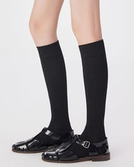 여성용 무릎 길이 양말 코어 베이직 솔리드 색상 다용도 캐주얼