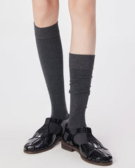 여성용 무릎 길이 양말 코어 베이직 솔리드 색상 다용도 캐주얼