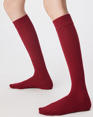 여성용 무릎 길이 양말 코어 베이직 솔리드 색상 다용도 캐주얼