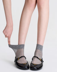 Womens Ankle Socks Lyocell Mulberry Silk Polka Dot Sheer Breathable