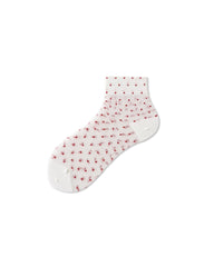 Womens Ankle Socks Lyocell Mulberry Silk Polka Dot Sheer Breathable