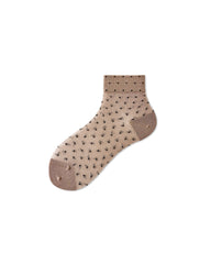 Womens Ankle Socks Lyocell Mulberry Silk Polka Dot Sheer Breathable