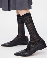 여성용 항균 면 메시 크루 양말 레터링 심리스 소프트