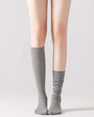 Womens Calf Socks Bamboo Fiber Seamless Breathable Versatile Black White Gray