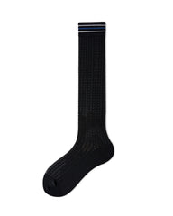 Womens Calf Socks Cotton Mesh Ribbed Slouchy Breathable Black White Gray