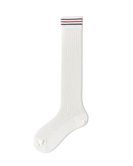 Womens Calf Socks Cotton Mesh Ribbed Slouchy Breathable Black White Gray