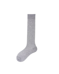 Womens Calf Socks Lyocell Mulberry Silk Ribbed Stripe Sheer Breathable