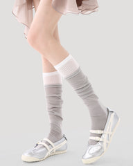 Womens Calf Socks Solid Color Basic Ribbed Everyday Combed Cotton