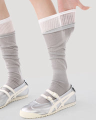 Womens Calf Socks Solid Color Basic Ribbed Everyday Combed Cotton