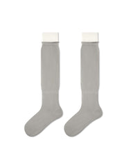 Womens Calf Socks Solid Color Basic Ribbed Everyday Combed Cotton