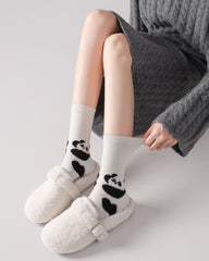 レディース カートゥーン ハグ クルーソックス メリノウール あったか かわいい ニット