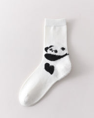 レディース カートゥーン ハグ クルーソックス メリノウール あったか かわいい ニット