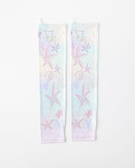 Womens Cooling Arm Sleeves Rainbow Starfish Gradient Cooling Sun Protection Comfortable