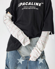 Womens Cooling Arm Sleeves Striped Puppy Cute Print Cooling Sun Protection Breathable