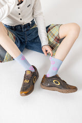 Women Cotton Crew Socks Keep Smiling Cute Casual