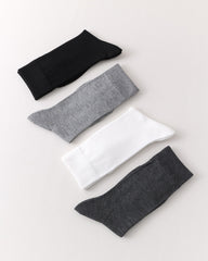 Womens Crew Socks Bamboo Fiber Seamless Breathable Versatile Black White Gray