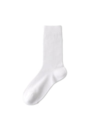 Womens Crew Socks Bamboo Fiber Seamless Breathable Versatile Black White Gray