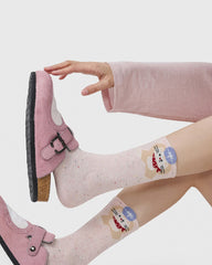 Womens Crew Socks Cartoon Dot Yarn Animal Pattern Cute Socks