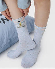 Womens Crew Socks Cartoon Dot Yarn Animal Pattern Cute Socks