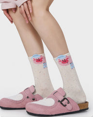 Womens Crew Socks Cartoon Dot Yarn Animal Pattern Cute Socks
