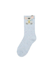 Womens Crew Socks Cartoon Dot Yarn Animal Pattern Cute Socks