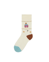 Womens Crew Socks Cartoon Dot Yarn Cute Pattern Playful Socks