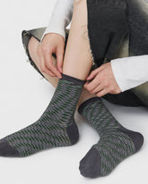 Womens Crew Socks Contrast Color Thin Stripe Casual Socks