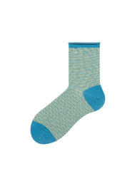 女款中筒襪,撞色顏色細條紋休閒襪子