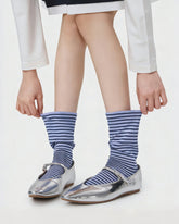 Womens Crew Socks Dopamine Stripe Stack Rib Colorful Casual Socks