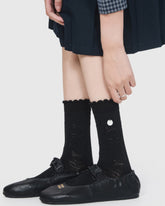 Womens Crew Socks Lace Edge Mesh Pendant Animal Pattern Cute Socks