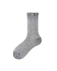 Womens Crew Socks Lyocell Mulberry Silk Sheer Vertical Stripe Breathable