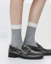 Womens Crew Socks Retro Contrast Color Block Casual Socks